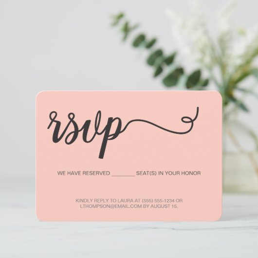 Einfache Script-UAWG ohne Mailing Reservierung RSVP Karte (Stehend Vorderseite)