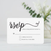 Einfache Script-UAWG ohne Mailing Reservierung RSVP Karte (Stehend Vorderseite)