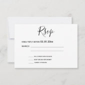 Einfache Script-UAWG-White-Cards für Hochzeiten RSVP Karte (Rückseite)