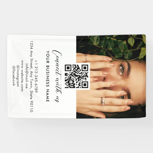 Einfache Script-Verbindung mit Foto QR Code Promo Banner (Horizontal)