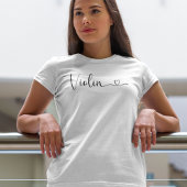 Einfache Script Violin Heart Elegante T-Shirt