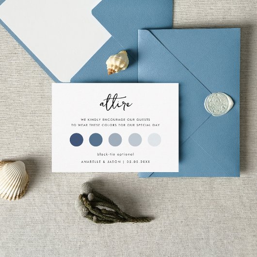 Einfache Script Wedding Dress Code Gastkleidung Begleitkarte