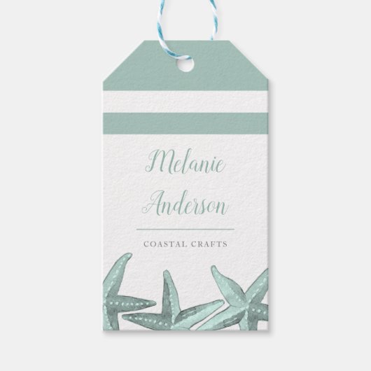 Einfache Seaglass Wasserfarbe Seeküstenhandwerk Geschenkanhänger (Vorderseite)