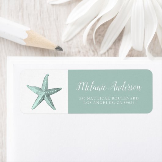 Einfache Seaglass Wasserfarbe Starfish Rücksendead (Insitu)