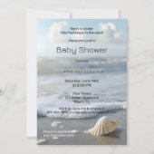 Einfache Seashell Beach Baby Dusche Einladung (Vorderseite)