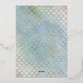 Einfache Seashell- und Aquarellfischskala Folieneinladung (Rückseite)