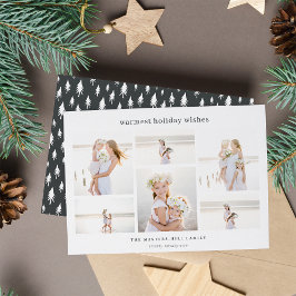 Einfache Sechs | Minimalistische FotoCollage Feiertagskarte