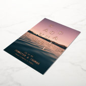 Einfache Seenlandschaft Save the Date Folieneinladung (Gedreht)