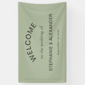 Einfache Seite Green Custom Willkommen bei Hochzei Banner (Vertikal)
