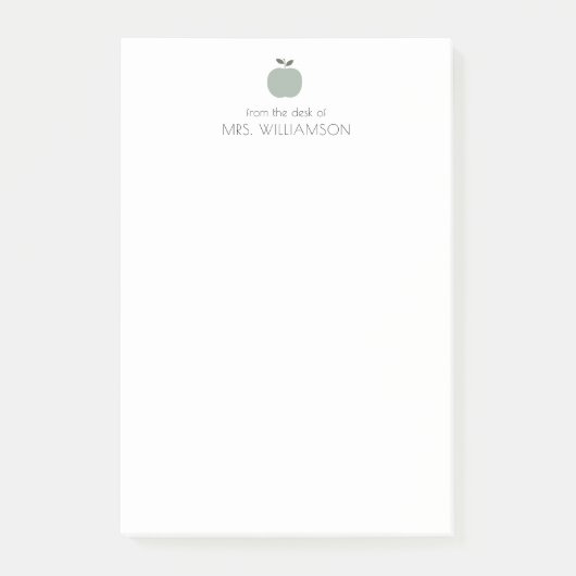 Einfache Seite Green Niedlich Apple Personalisiert Post-it Klebezettel (Vorderseite)