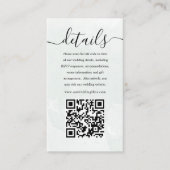 Einfache Seite Green QR Code Hochzeitdetails Begleitkarte (Vorderseite)