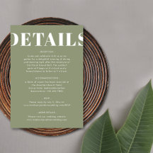 Einfache Seite Grün fett Moderne Hochzeitsdetails