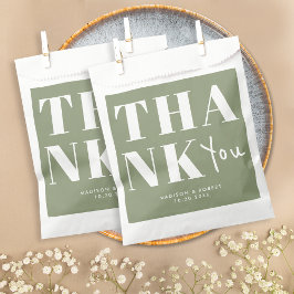 Einfache Seite Grün kühne Chic Danke Hochzeit Geschenktütchen