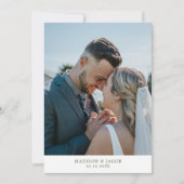 Einfache Seite grün mit Foto Hochzeit Dankeskarte (Vorderseite)