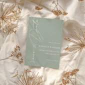 Einfache Seite Grün Moderne Skripthochzeit Save The Date