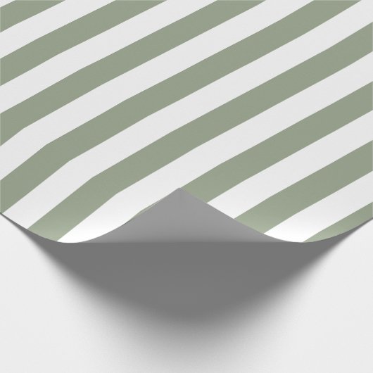 Einfache Seite Grün-Streifen Muster Geschenkpapier (Ecke)