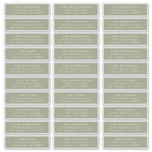 Einfache Seite Grün und Weiß Moderne Kalligrafie Aufkleber (Vorderseite)