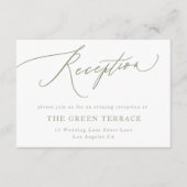 Einfache Seite Grün und Weiß Moderne Kalligrafie Begleitkarte (Vorderseite)