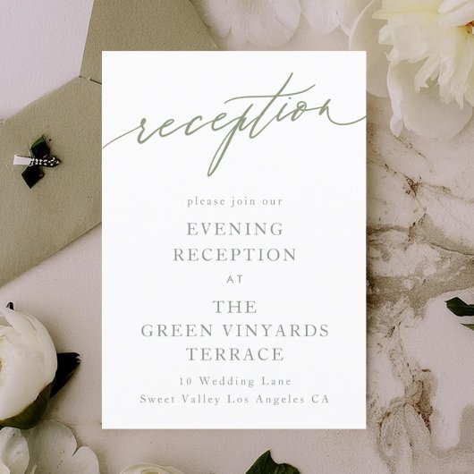 Einfache Seite Grün und Weiß Moderne Kalligrafie Begleitkarte