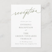 Einfache Seite Grün und Weiß Moderne Kalligrafie Begleitkarte (Vorderseite)