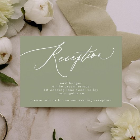 Einfache Seite Grün und Weiß Moderne Kalligrafie Einladung