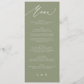 Einfache Seite Grün und Weiß Moderne Kalligrafie Menükarte (Vorderseite)