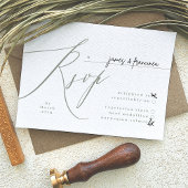 Einfache Seite Grün und Weiß Moderne Kalligrafie RSVP Karte