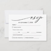 Einfache Seite Grün und Weiß RSVP Karte (Vorderseite)