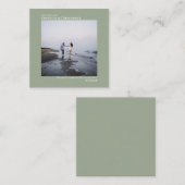 Einfache Seite Grüne Hochzeit Speichern Sie das Da Mitteilungskarte (Vorne/Hinten)