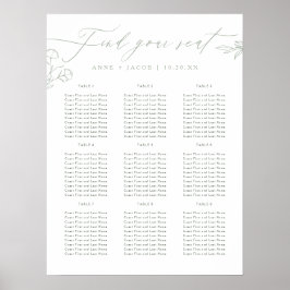 Einfache Seite Grüne Hochzeitskarte Poster