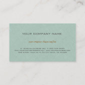 Einfache Seite Grüne Imitate Linen Textur Look Visitenkarte (Rückseite)