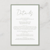 Einfache Seite Grüne Skriptereihen Details Begleitkarte (Vorderseite)