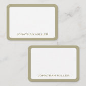 Einfache Seite Grüne Typografischer Name abgerunde Mitteilungskarte (Vorne/Hinten)