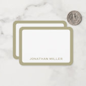 Einfache Seite Grüne Typografischer Name abgerunde Mitteilungskarte (Vorderseite/Rückseite Beispiel)