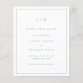 Einfache Seite Grünes Budget Hochzeit speichern Si (Vorderseite)