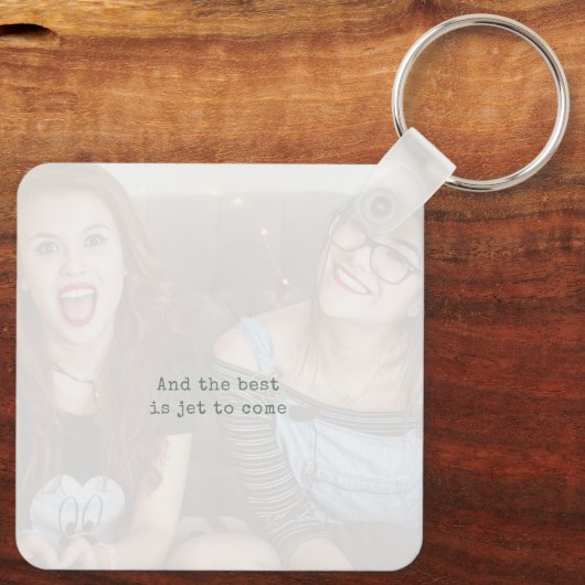 Einfache Seite Grünes Minimalistisches Foto Schlüsselanhänger (Rückseite)