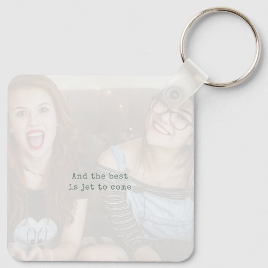 Einfache Seite Grünes Minimalistisches Foto Schlüsselanhänger (Rückseite)