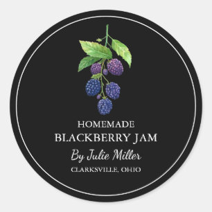 Einfache, selbst gemachte BlackBerry-Jam-Label Runder Aufkleber