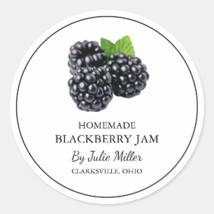 Einfache, selbst gemachte BlackBerry-Jam-Label Runder Aufkleber