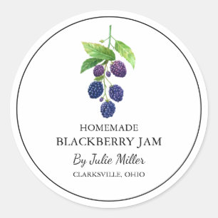 Einfache, selbst gemachte BlackBerry-Jam-Label Runder Aufkleber