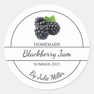 Einfache, selbst gemachte BlackBerry-Jam-Label Runder Aufkleber