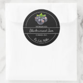 Einfache, selbst gemachte Blackcurrant-Jam-Label Runder Aufkleber (Tasche)