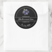 Einfache, selbst gemachte Blackcurrant-Jam-Label Runder Aufkleber (Tasche)