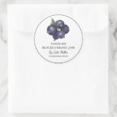 Einfache, selbst gemachte Blackcurrant-Jam-Label Runder Aufkleber (Tasche)