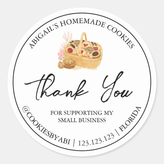 Einfache selbst gemachte Cookies Dankeschön-Siegel Runder Aufkleber (Vorderseite)