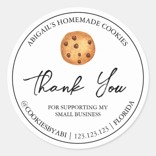 Einfache selbst gemachte Cookies Dankeschön-Siegel Runder Aufkleber (Vorderseite)