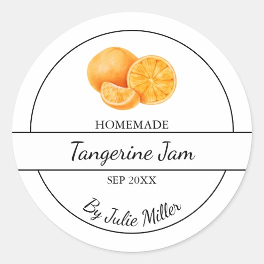 Einfache, selbst gemachte Mandarine Runder Aufkleber (Vorderseite)