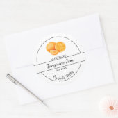 Einfache, selbst gemachte Mandarine Runder Aufkleber (Umschlag)