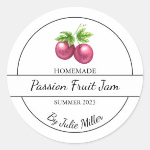 Einfache, selbst gemachte Passion Fruit-Marke Runder Aufkleber
