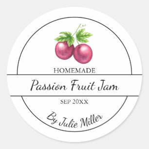 Einfache, selbst gemachte Passion Fruit-Marke Runder Aufkleber